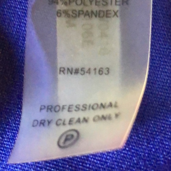 Calvin Klein royal blue dress sz 8 / fitted sheath /gold tone exposed zipper - Picture 15 of 16